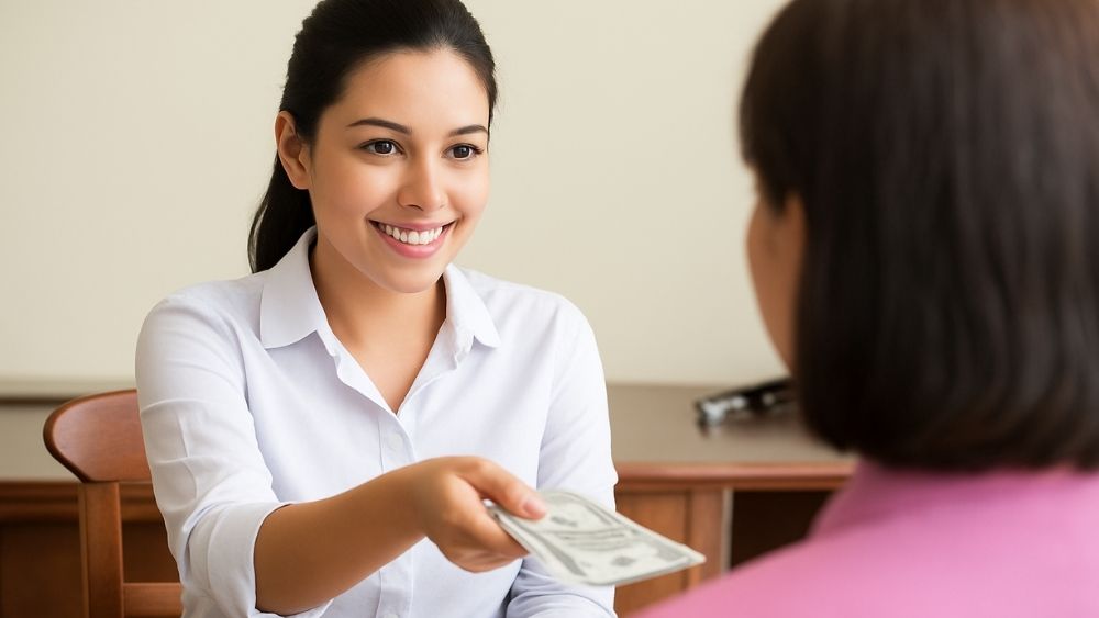 返金されてる女性